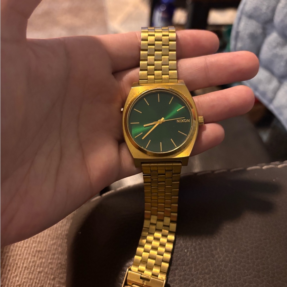 Nixon Gold and Green Men's Watch